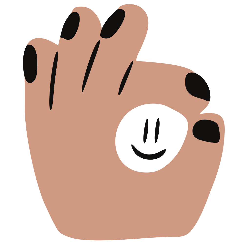 Illustration of a hand making an approving gesture