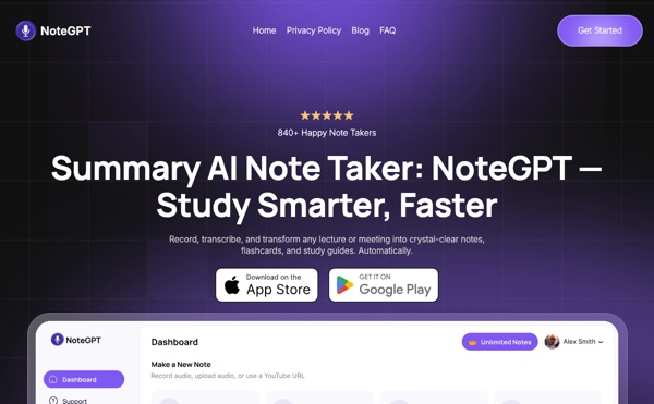 NoteGPT.com website